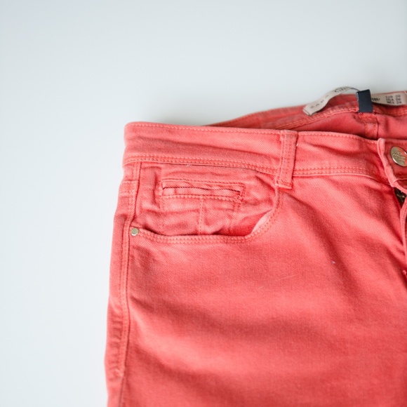 Zara Core Denim Trafaluc Collection Coral  Slim Denim Jeans Size 6 - Picture 8 of 12